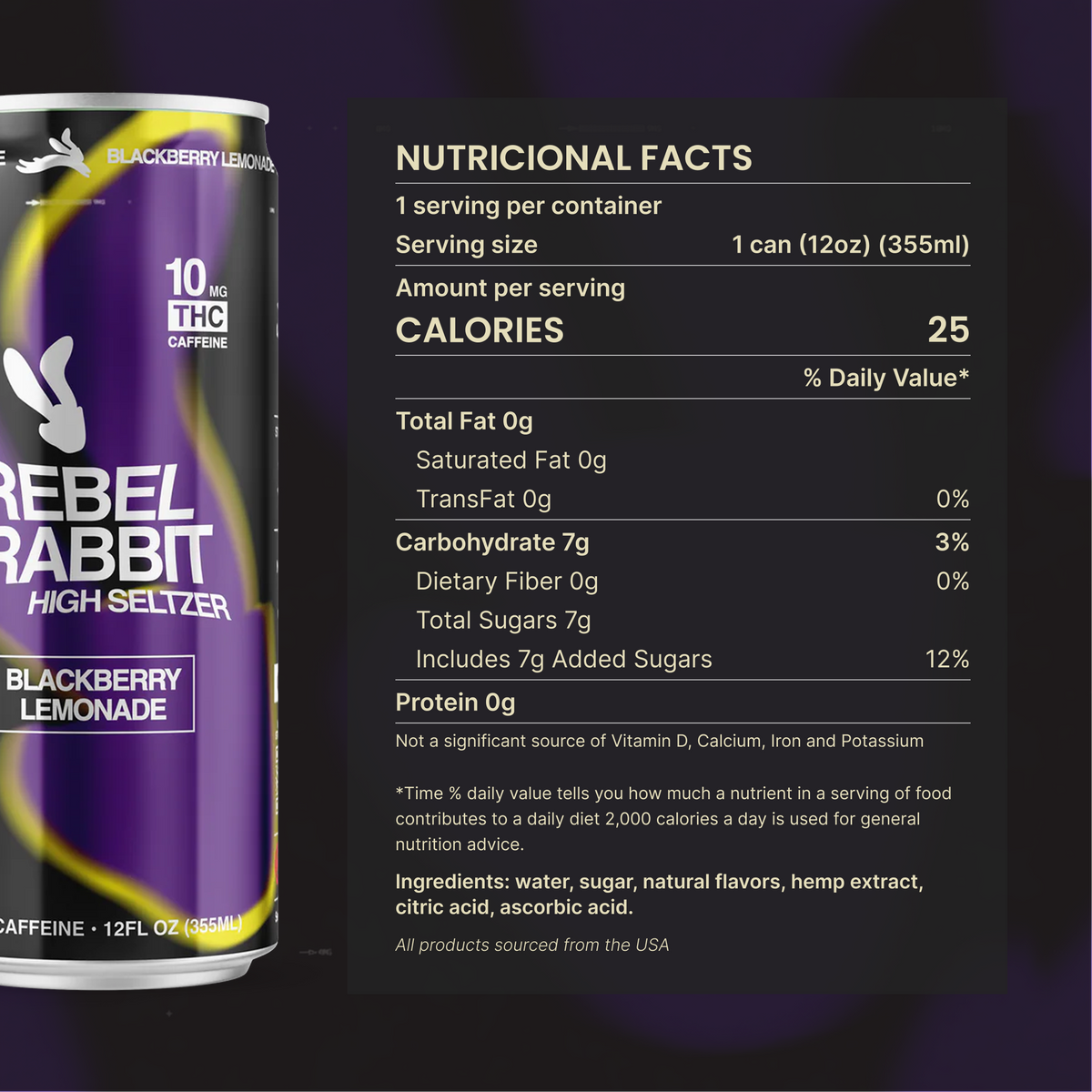 Wild Hare High Seltzer - Blackberry Lemonade (Caffeine)