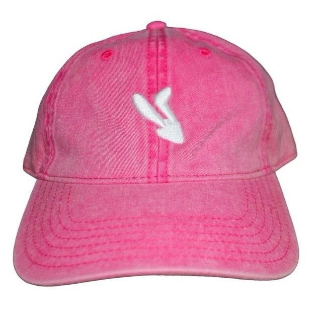 Rebel Rabbit Dad Hat - Pink Snow